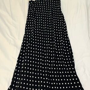 a new day Black and White Polka Dot Midi Dress